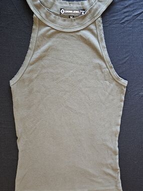 Crown JEWEL Olive Green Ribbed Tank Top - Women's